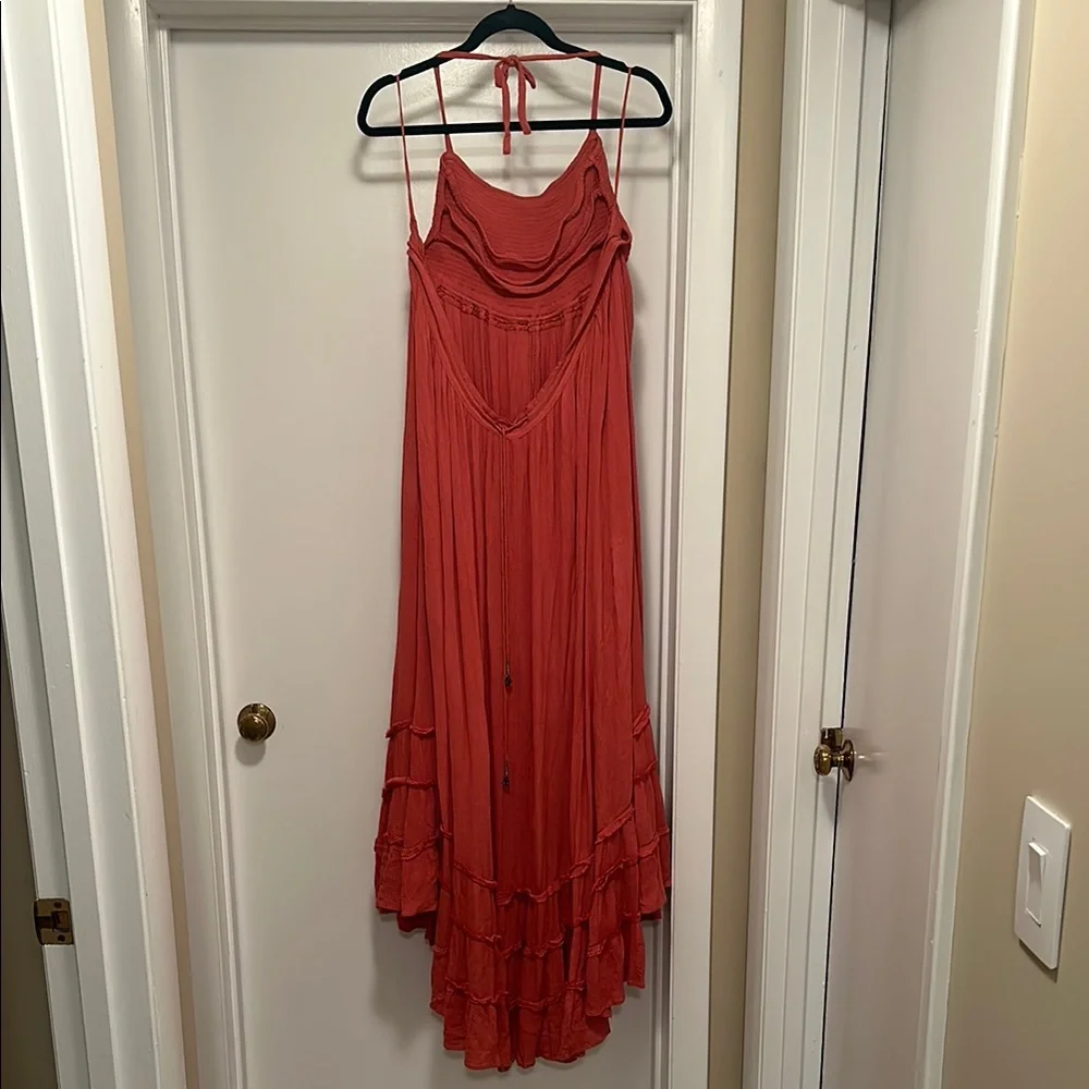 Free People Extratropical Maxi Dress in Coral Red - Picture 4 of 6